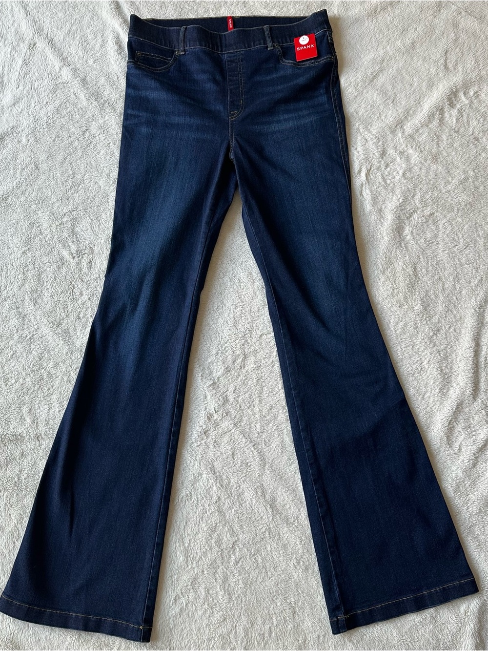 NWT SPANX 20327T Flare in Midnight Shade Pull-on Stretch Denim Jean XL Tall